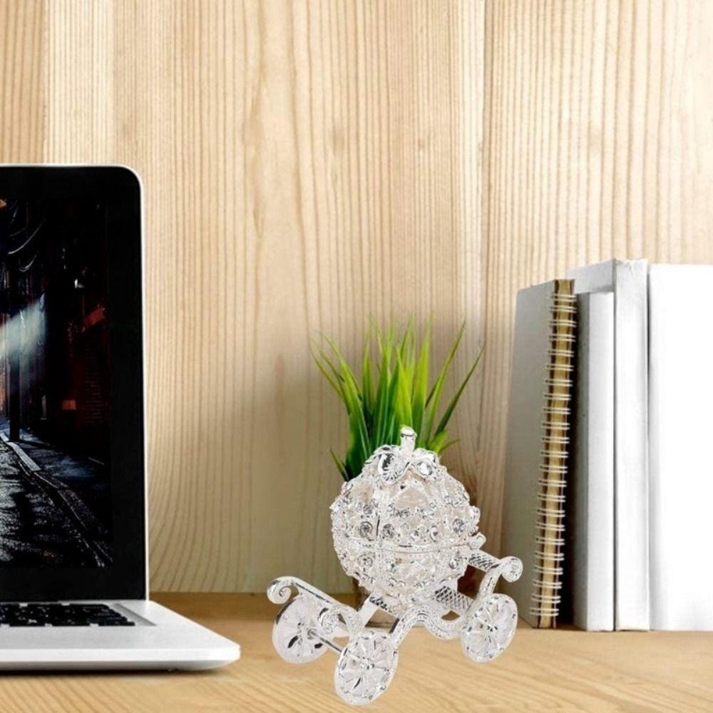 Gold-plated Pumpkin Carriage Hand-set  Pumpkin Car Jewelry Box Novelty   Home Decor