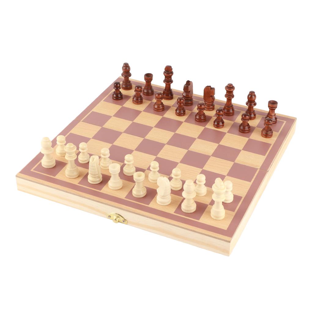 Portable Wooden Chessboard Folding Board Chess Game for Party Family Activities