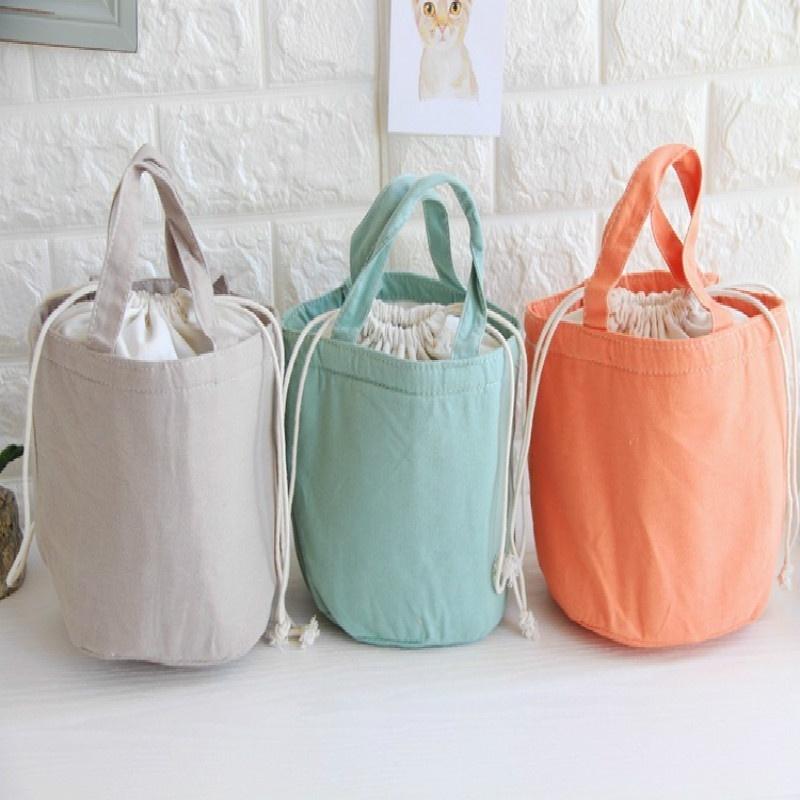 2018 cloth expression insulated lunch box bag ice packs Nordic style cotton cooler bag cartoon porta