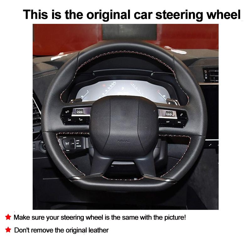 Hand Stitching Car Steering Wheel Cover Wrap for Citroen DS7 Crossback 2017 - 2026 DS9 2020 - 2026 2026 DS 7 9 Protector Holder