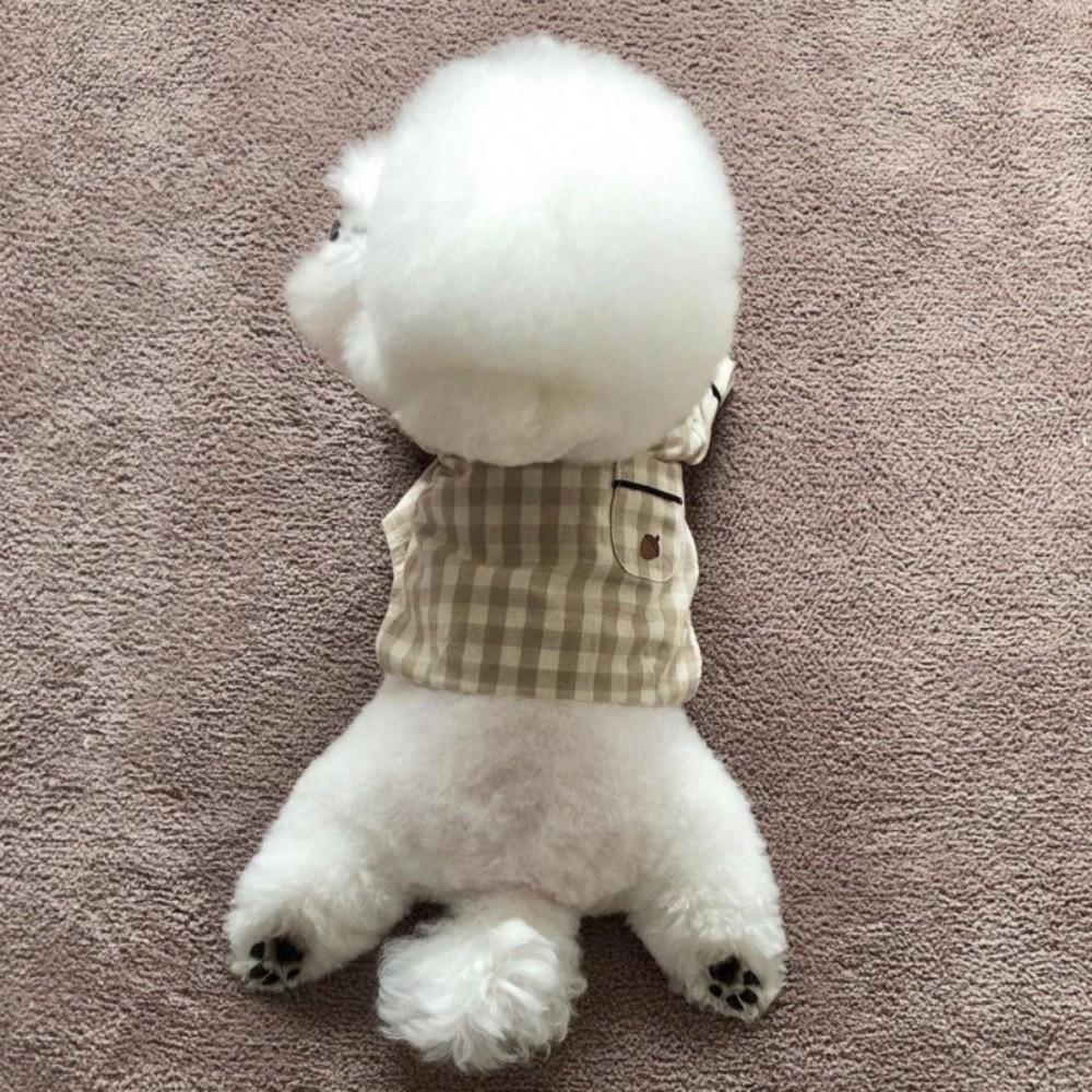 New Soft Warm Cat Dog Pajamas Cute Pet Jacket Pet Household Clothes Plaid Shirt Chihuahua Poodle Clothes Puppy Shirt Coat