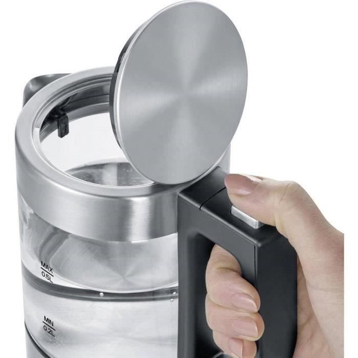 Bouilloire - SEVERIN - WK 3472 - 0,5 L - 1100W - Verre/Inox - Socle 360°