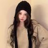 Autumn and Winter Tassel Wool Hat Cute Bag Head Ear Protection Hat Women Korean Version Versatile Knitted Hat Sweet Handmade Warm Hat