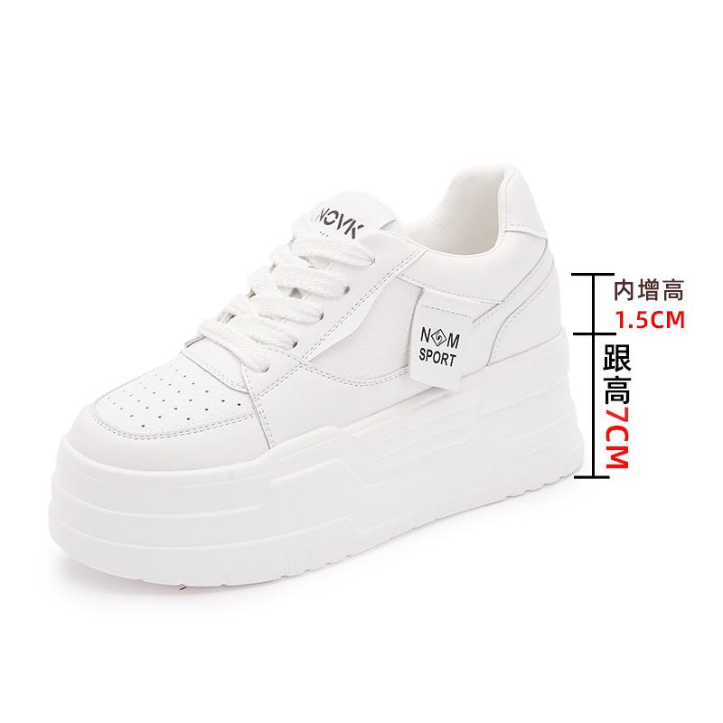 

Wenzhou shoes women s spring new leather women s shoes inner height increase white shoes women s versatile platform casual 40 білий