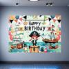1pc Pirate Balloon Birthday Party Banner Multi-size Suitable for Birthday Parties Photography Props Background Cloth