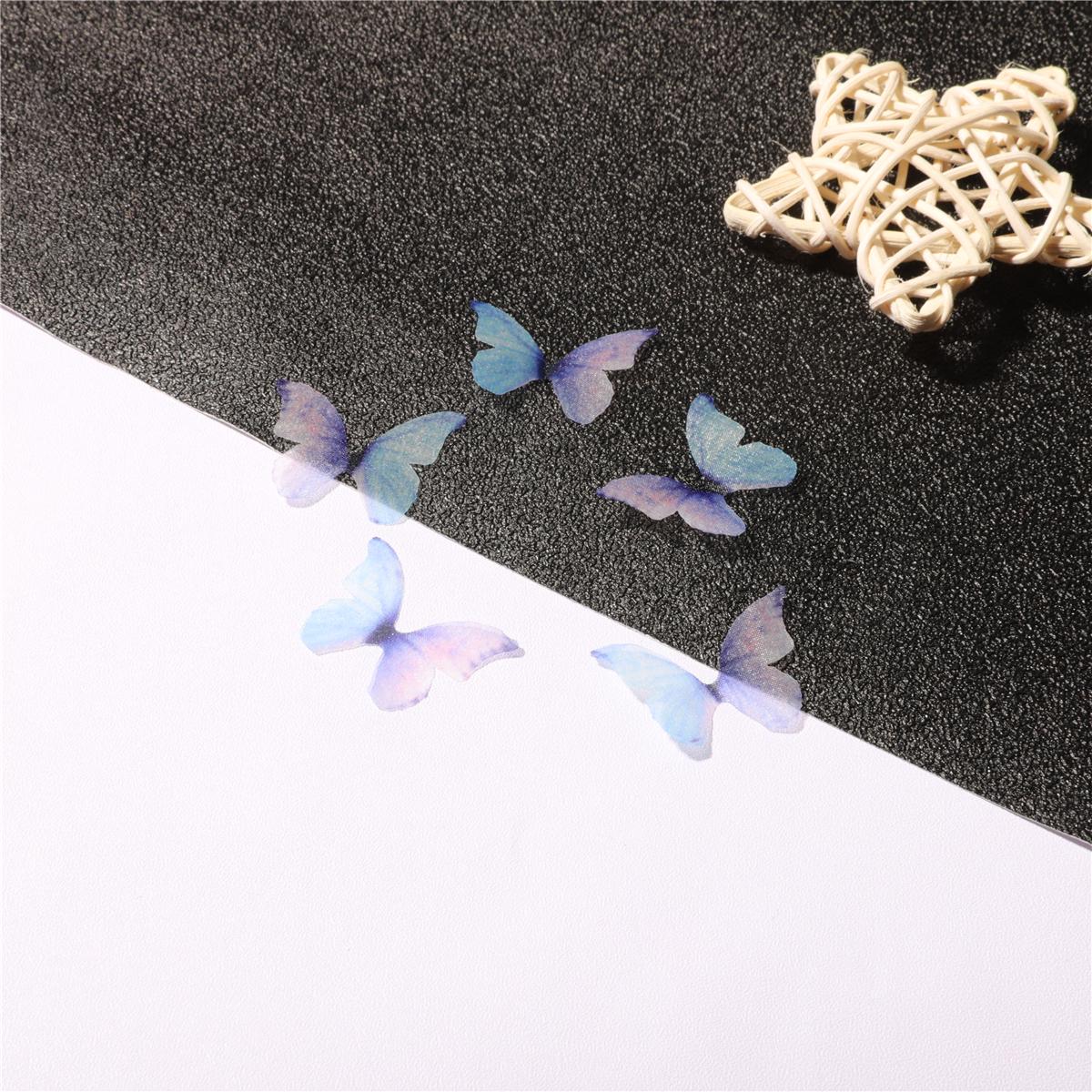 

10 шт. Барвистий тюль Крила метелика Плівка Підвіски Підвіски Роз’єми для виготовлення ювелірних виробів DIY Сережки 3x2mm синій/фіолетовий