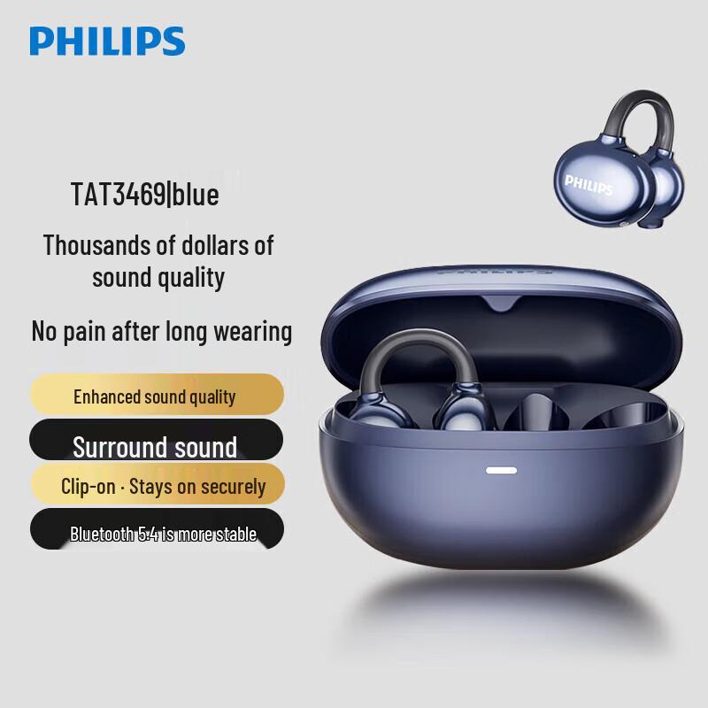 

Philips Open-Ear Bone Conduction Bluetooth Headphones TAT3469