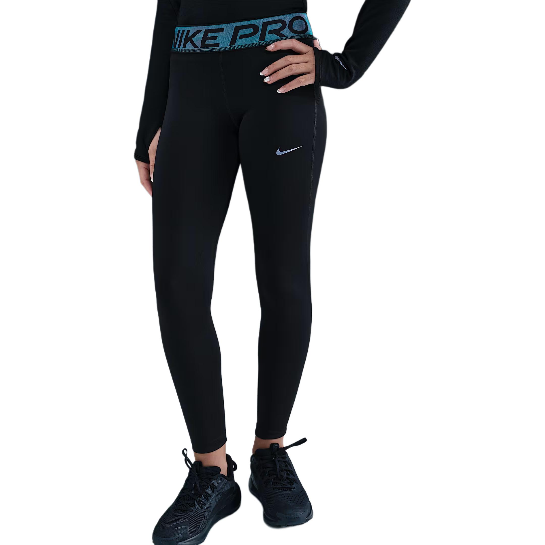 

Nike Pro Dri-Fit Надпись Облегающие Леггинсы Миди с Завышенной Талией для Детей Леггинсы для Детей HV0301-010 S