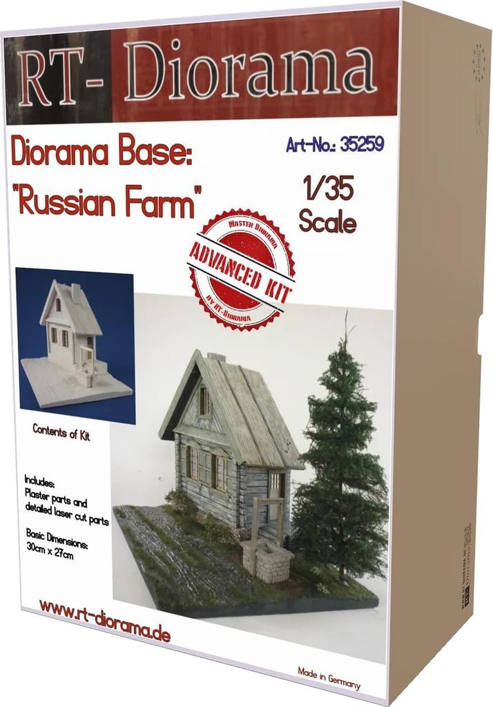 RT Diorama Scale Russian Farm Diorama Miniature Accessory RTD35259 1/35 Base, (Scenery)