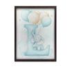 Poster Letter "I" With Balloons And Elephant Poster Letter "I" With Balloons And Elephant, 30X40 Cm, Frame Wooden Light Oak, Paper Matte 230 Gsm