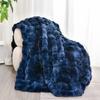 Luxury Double Layer Rabbit Fur Blanket Winter Thick Warm Fluffy Faux Fur Throws Blankets for Sofa Tie-Dye Soft Plush Bed Blanket
