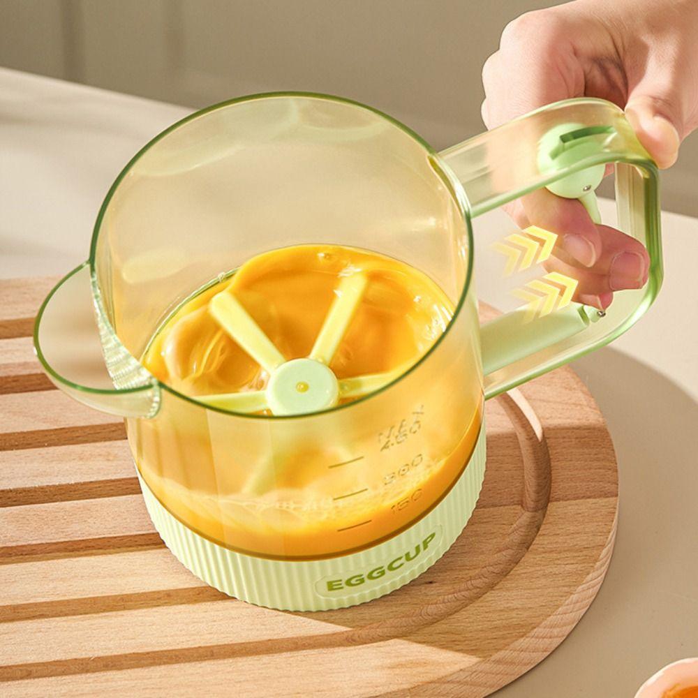 Clear Scale Egg Mixing Cup Semi-Automatic Kitchen Stirring Bottle Egg Beating Cup  Baking Tool