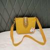 Rabbit Duck Dinosaur Plush Decorations Canvas Shoulder Bag For Women With Zipper Closure For Daily Use And Street Style