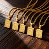 18K Gold Stainless Steel 26 Letter Pendant Necklace with Twisted Chain - Hip Hop Style