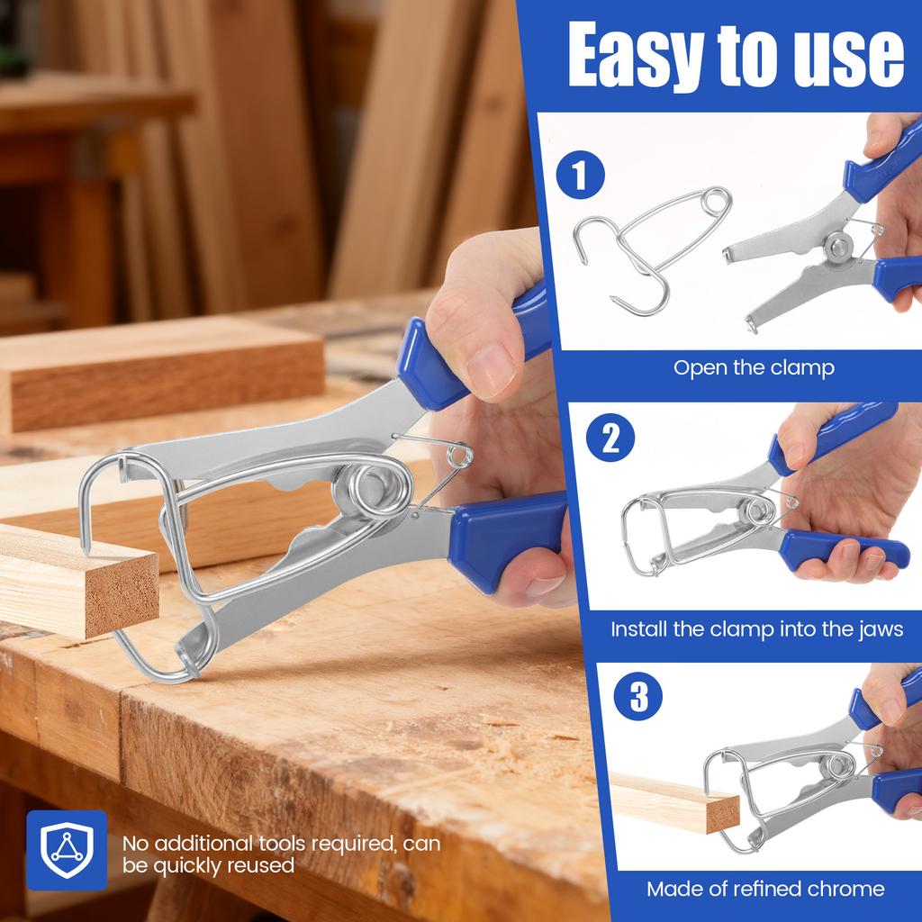 Miter Spring Clamps and Pliers Kit Woodworking Spring Clamp with Storage Ring for Picture Frames Molding,Wood Trim,Moldings