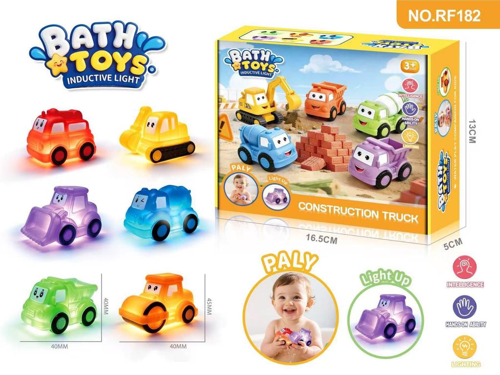 New Flashing Cartoon Cars: Touch-Activated, 7-Color LED Waterproof Toy