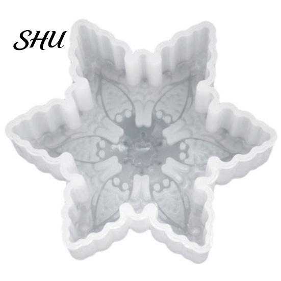 Epoxy Mold Soap Easy Demoulding Heat-Resistant Non-stick Mirrored DIY Silicone Christmas Snowflake Candle for Home Drip