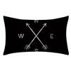 Rectangular Pillowcase Sofa Decorative Pillow Geometric Print Cushion Cover Simple Style Black and White
