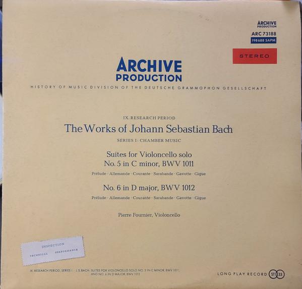 

LP Record JOHANN SEBASTIAN BACH PIERRE FOURN Suites For Violoncello Solo No. 5 I ARC73188 ARCHIV 1961 US Classical Used