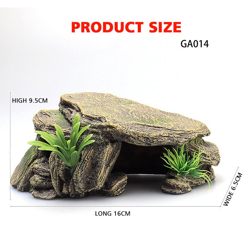 Aquarium Hiding Cave Reptile Climbing Rock Terrarium Stone Fish Tank Decor