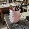 Desktop Pen Holder Spiral Holder, 3D Printed Twisted Makeup Brush Organizer Cup, Durable PLA Storage Decorative Desk Container for Office Vanity Table