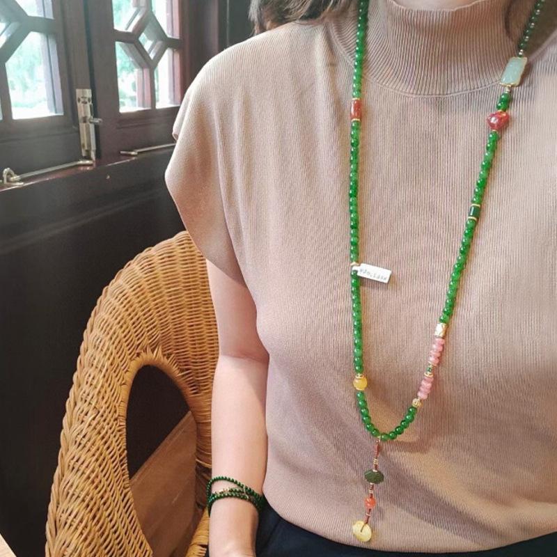 Женское летнее легкое роскошное нишевое ожерелье Jade Chinese style