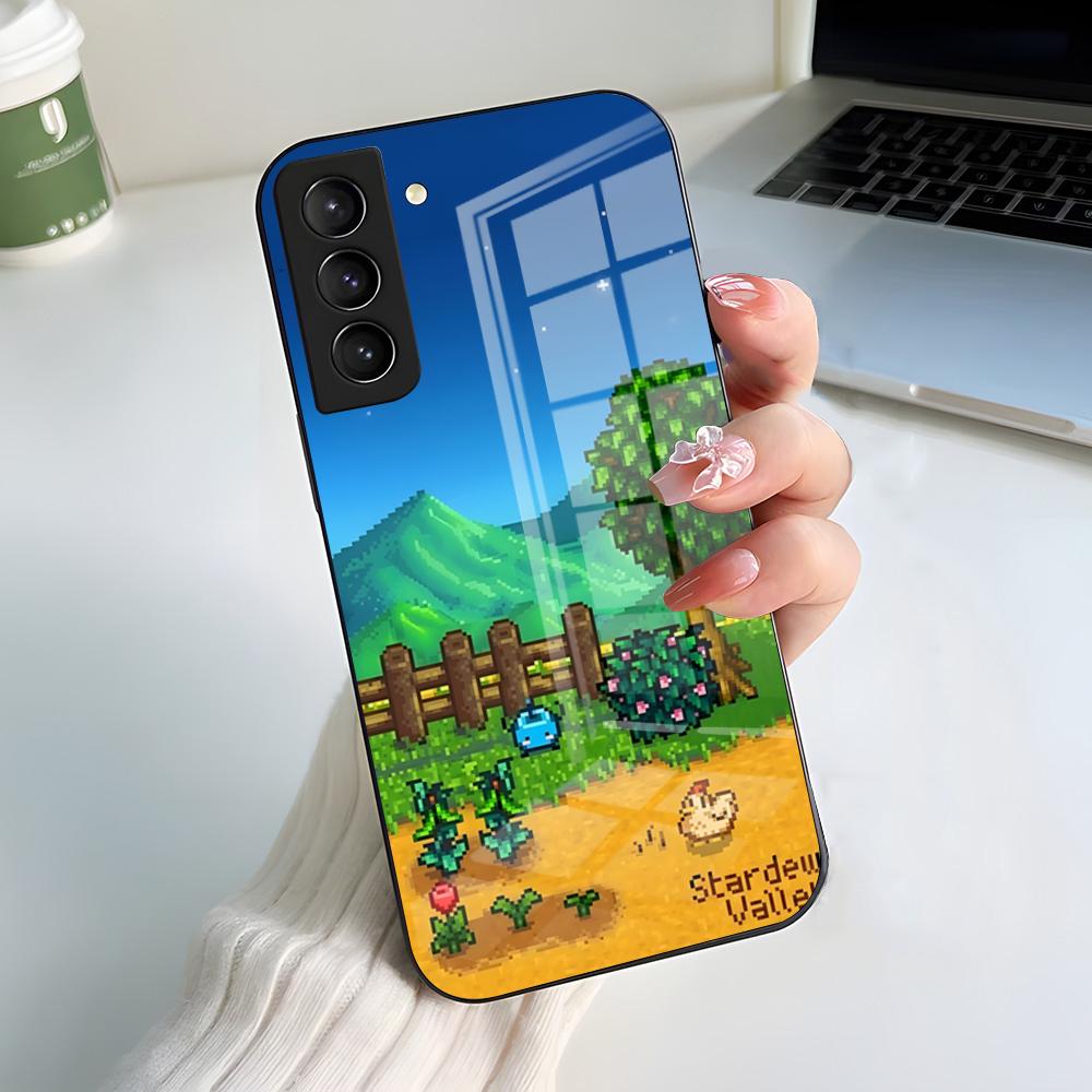 S-Stardew V-Valley Game Phone Case For Samsung S25 S24 FE S23 S22 S21 Plus S20 Ultra Note20Ultra Black Glass Cover