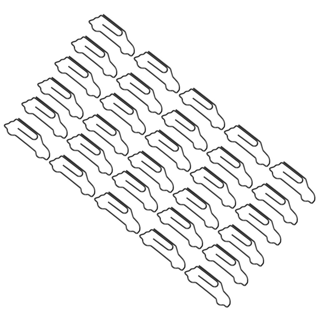 30Pcs Assorted Paperclip Car Shape Creativity Metal Modeling Craft Decoration Supplies Black