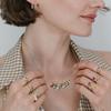 Women's Colorful Zircon Pendant Necklace Minimalist Geometric Design Bead Chain Suitable for Office Casual Wear Gifts
