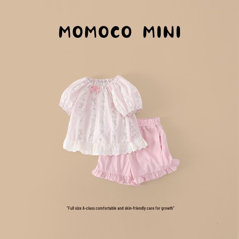 MOMOCO Girls  Sweet Pastoral Summer Outfit Set 110