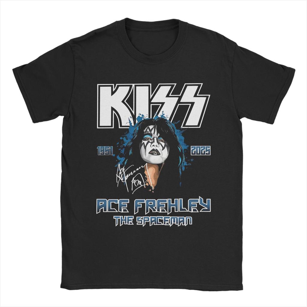 Rip Ace Frehley The Spaceman 1951-2025 kiss band Apparel Men Women T Shirt 100% Cotton Tee New Arrival  T-shirt Clothing