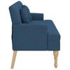 Blue Fabric Bench with Cushions 113 x 64.5 x 75.5 cm