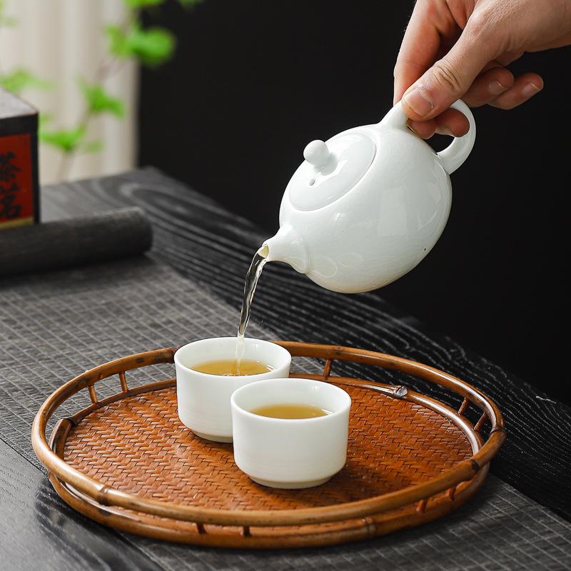 Portable Ceramic Travel Tea Set: One Pot, Two Cups - Perfect for Outdoor Use or Dragon Boat Festival Gifts