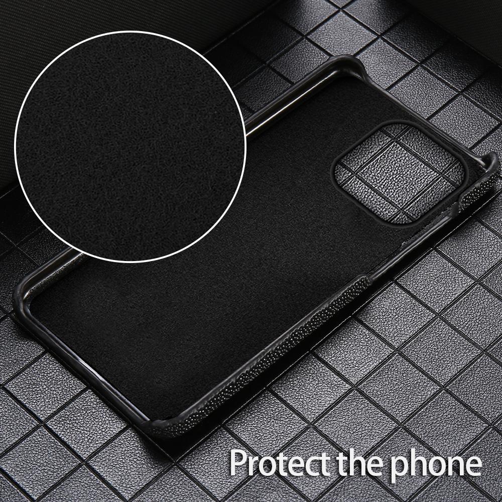 Genuine Stingray Leather Phone Case for iPhone 15 12 13 14 Pro Max 15Pro 13Pro 14Pro 15Plus 14Plus 12Pro 11 Pro Max Luxury Cover