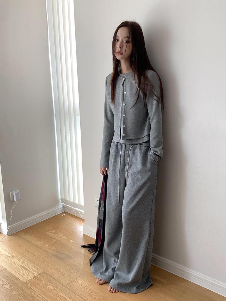 Dorothy Women's Korean Retro Wide-Leg Sweatpants with Elastic Waist and Drawstring