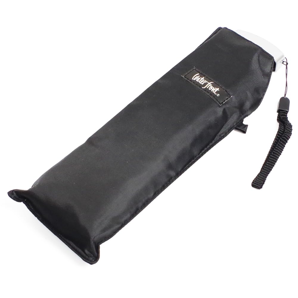 Water Front Ultra-Thin Folding Umbrella PokeFlat 50 - Compact Lightweight Portable Windproof Travel Umbrella, Black, Japan