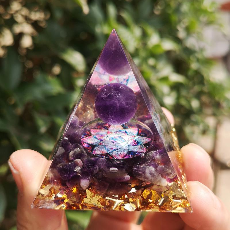 Crystal Lotus Pyramid Tower Ornament for Home Decor 5 cm