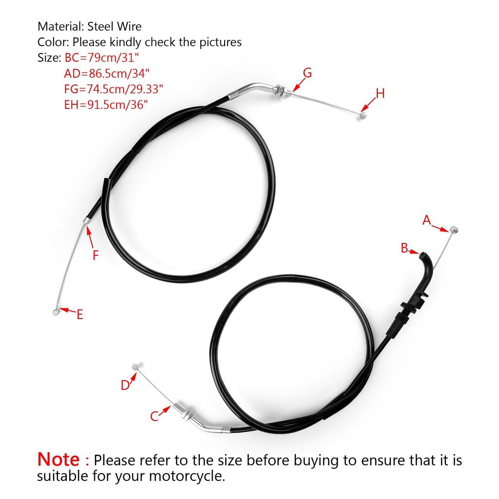 Motorcycle Throttle Cable For Kawasaki ER300 Z300 2015-16 EX250 Ninja 250R 13-17