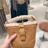 Damen Eimer Eine Schultertasche Herbst Winter Vintage Vielseitige Lammwolle Mini Handtasche Koreanische Elegante Mode Umhängetasche