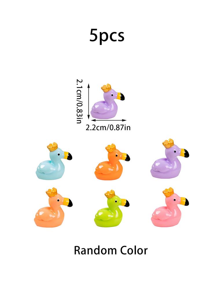 10/20Pcsresin Crown Flamingo Ornaments Collection For Fairy Garden Micro Landscape Wedding Centerpiece Diy Craft Display