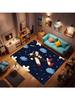 Soft Airplane Area Rug, Area Foldable Rectangular Rug, Cartoon Airplane Print Rug, Washable  Rug with Rubber Non-Slip Rug