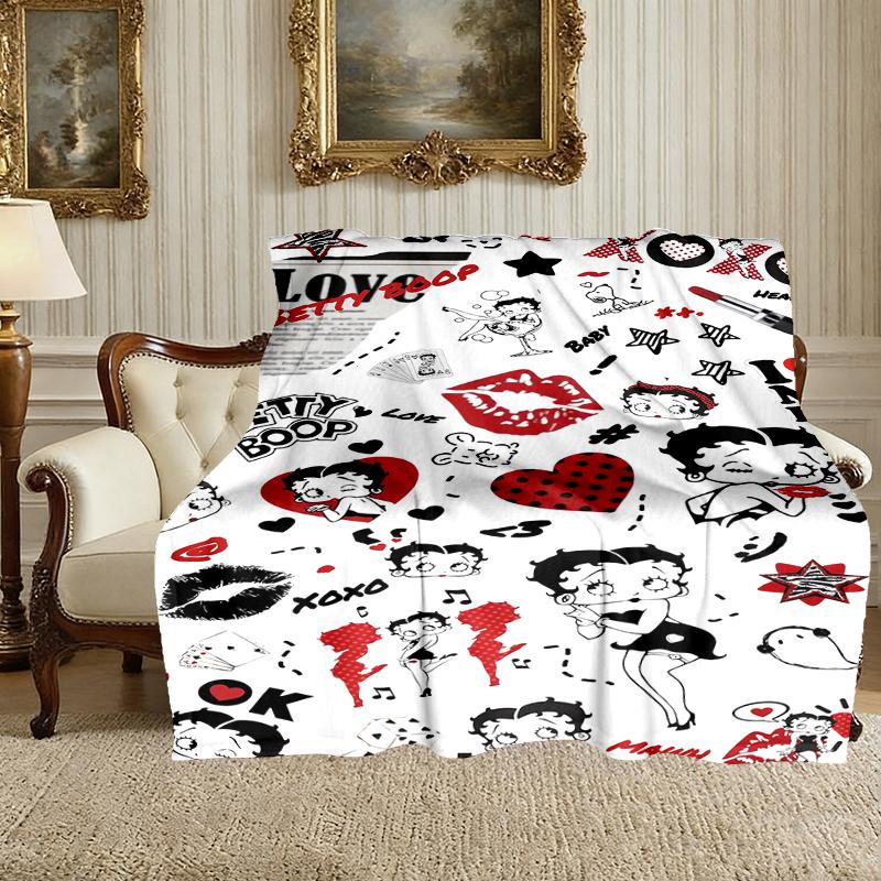 1pc Betty Boop Blanket, Cozy Printed Throw Blanket, A Heartfelt Gift for Your Family and Friends