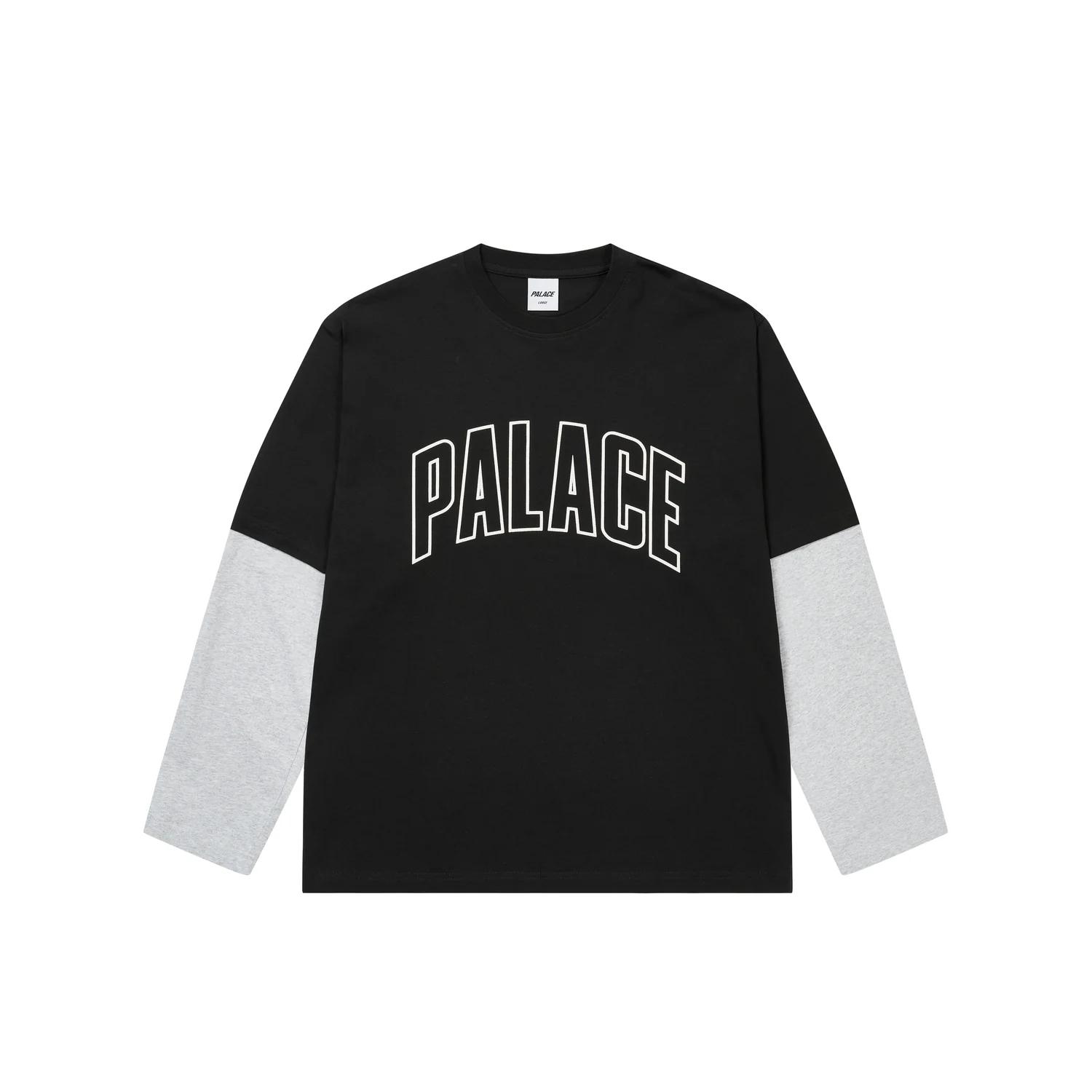 

Palace Surprisingly Long-Sleeve Black/Grey Marl Unisex Tops P29ES069 2XL