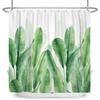 Tropical Banana Leaf Shower Curtain Waterproof Easy To Clean Privacy Protection Print Green Plant Design Modern Nontoxicmaterial