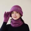 Middle-aged and Elderly Hat Women's Autumn and Winter Rabbit Fur Knitted Basin Hat Winter Hat