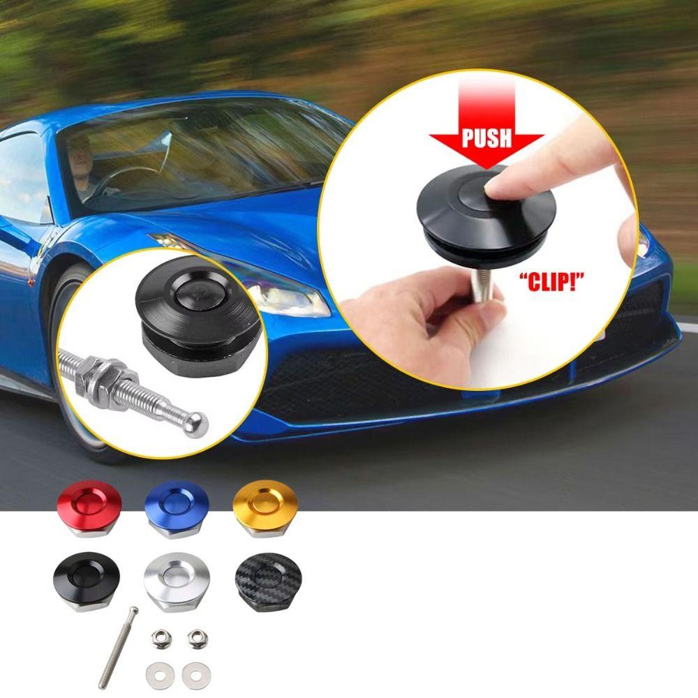 Lock Clip Hood Pins 25mm Mini Size Push Button Lock Universal Quick Release Fasteners Racing Car
