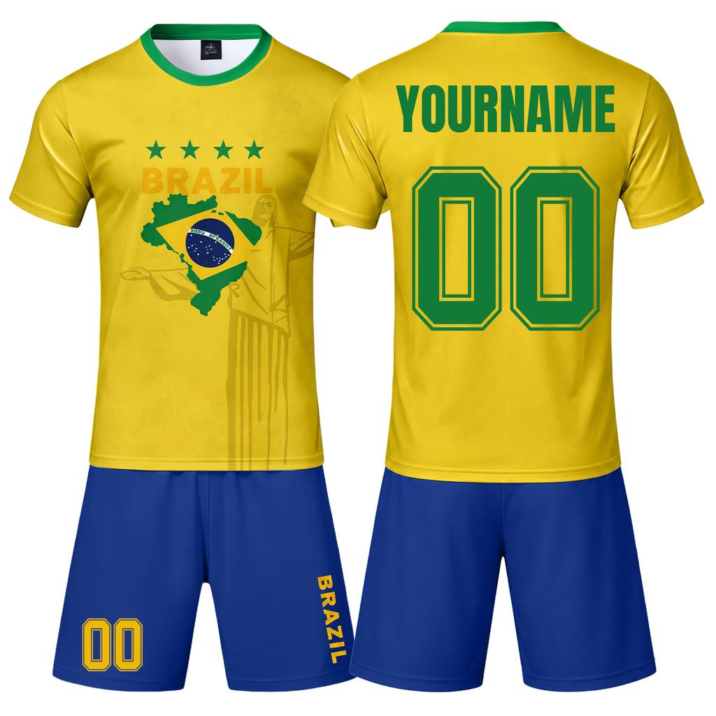 Adult and Kids Soccer Jersey Set Customizable Football Shirt and Shorts Lightweight Breathable Sportswear Suitable for Team Training and Matches