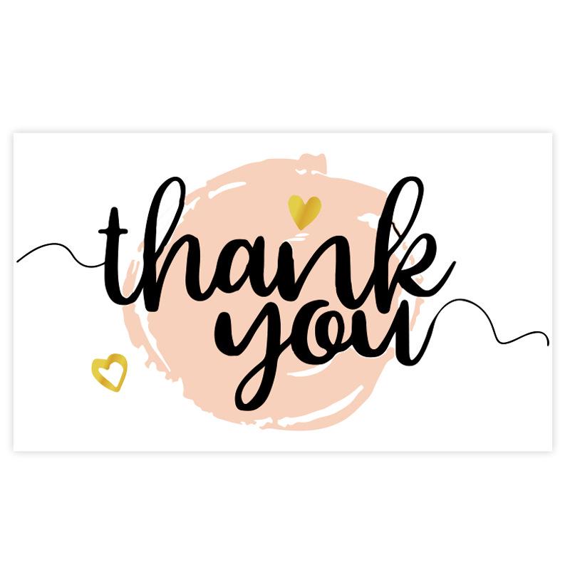 Pink 'Thank You' Cards - 50 Sheets/Pack for Gift Boxes, Decorations, and Postcards