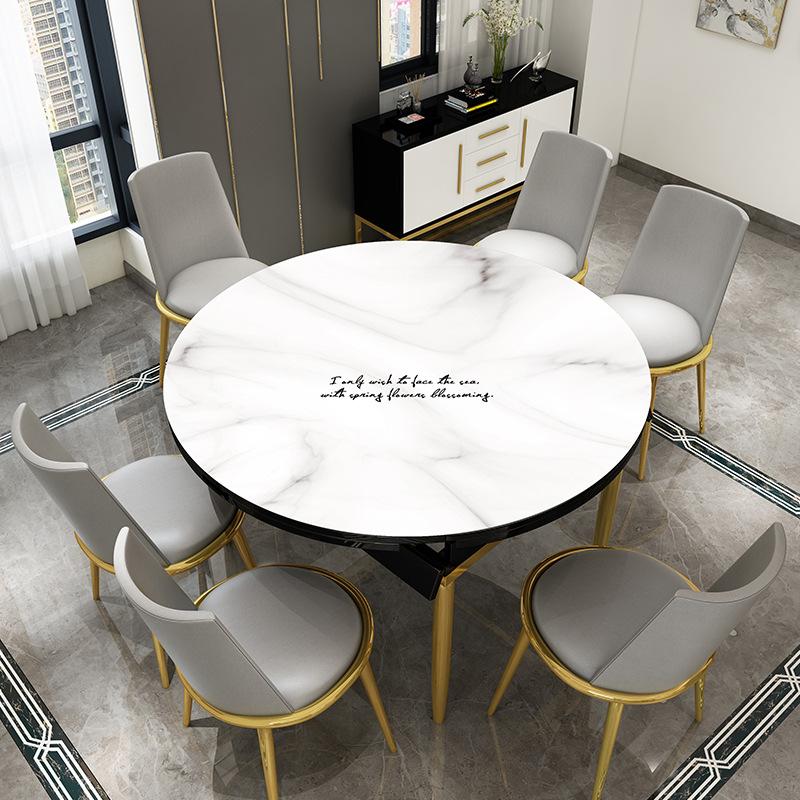 

Скатерть из ПВХ в скандинавском стиле, водонепроницаемая и маслостойкая кожаная скатерть, пластиковый круглый простой коврик для стола в гостинице из кожи Diameter 50cm