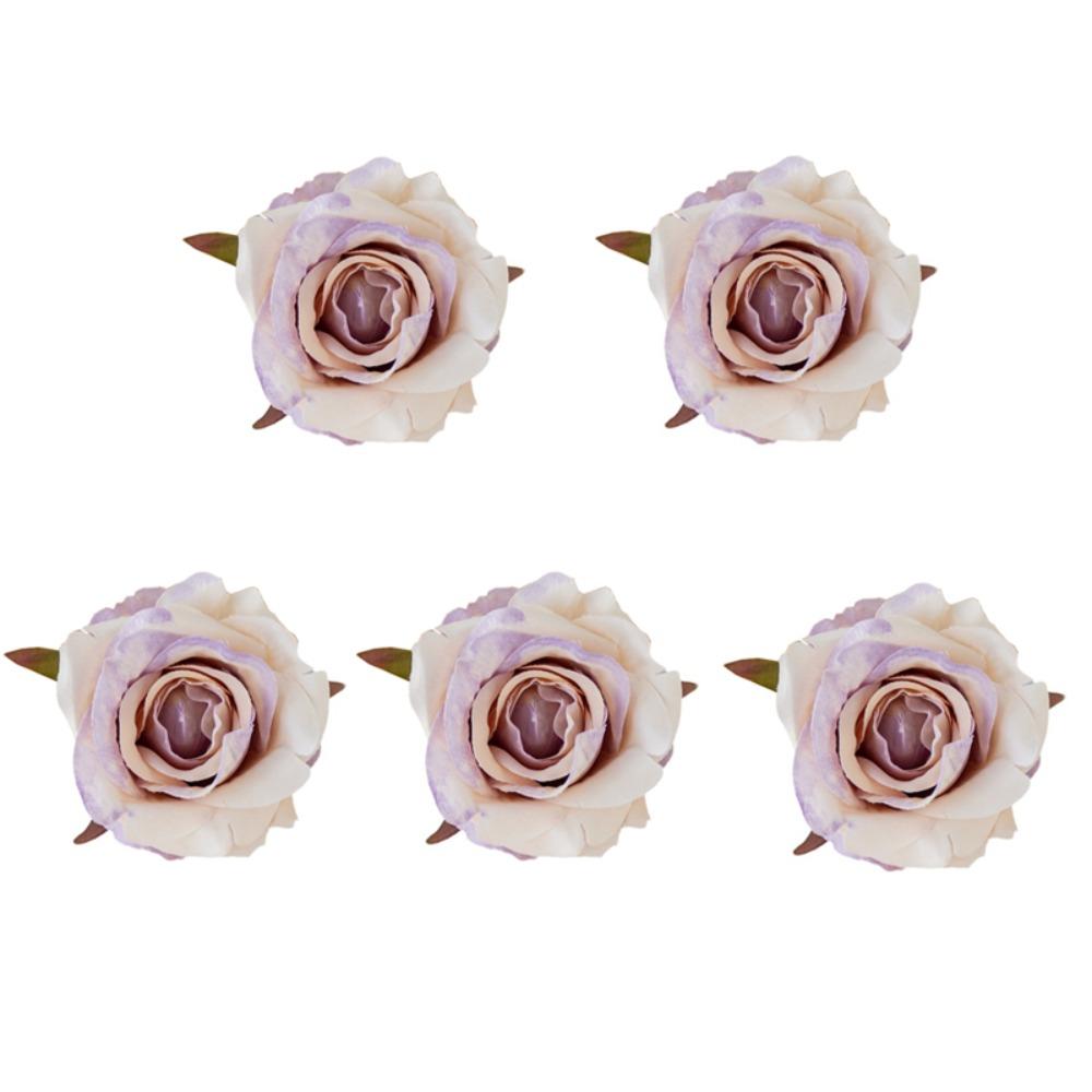 5Pcs Lifelike Artificial Rose Flower DIY 7cm Artificial Flower Fake Flowers for Wedding Garden Festival Party Wreath Headdress